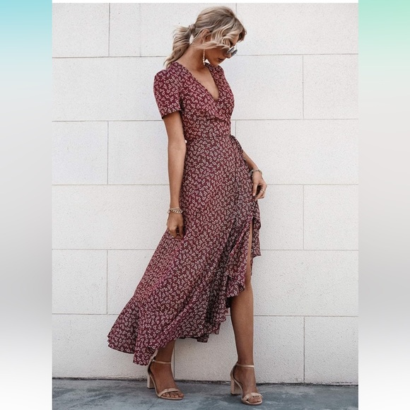 Wrap High Low Dress - Picture 2 of 6